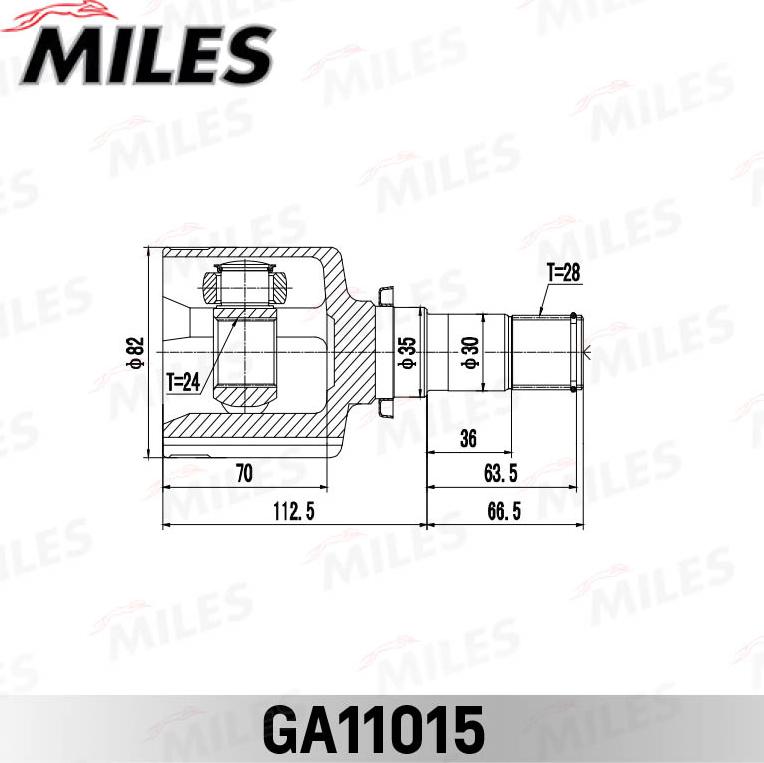 Miles GA11015 - Шарнирный комплект, ШРУС, приводной вал avtokuzovplus.com.ua