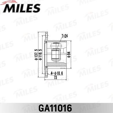 Miles GA11016 - Шарнірний комплект, ШРУС, приводний вал autocars.com.ua