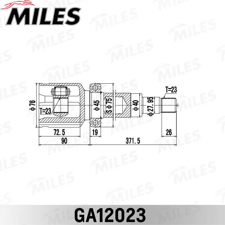 Miles GA12023 - Пильник, приводний вал autocars.com.ua