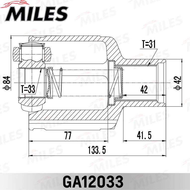 Miles GA12033 - Шарнір, ШРУС, приводний вал autocars.com.ua