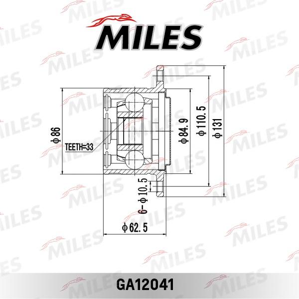 Miles ga12041 - Шарнірний комплект, ШРУС, приводний вал autocars.com.ua