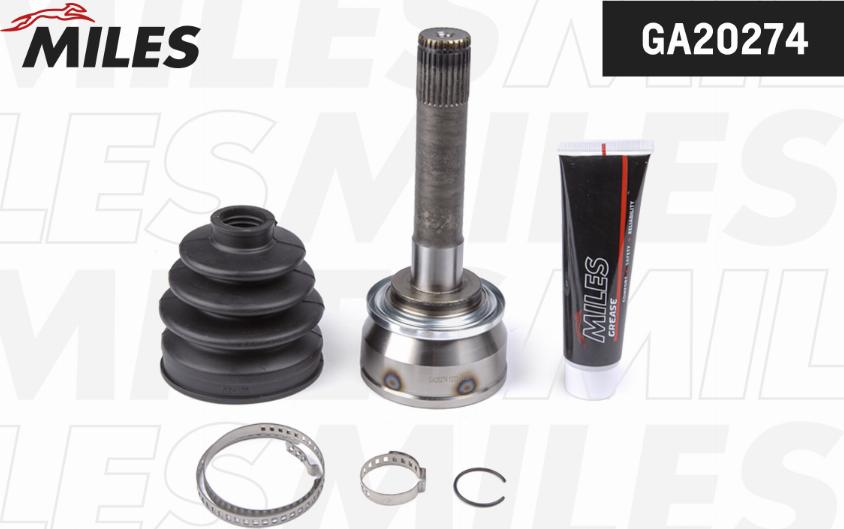 Miles GA20274 - Шарнірний комплект, ШРУС, приводний вал autocars.com.ua