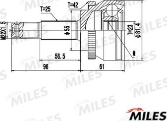 Miles ga20286 - Шарнирный комплект, ШРУС, приводной вал autodnr.net