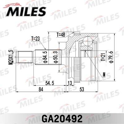 Miles GA20492 - Шарнірний комплект, ШРУС, приводний вал autocars.com.ua