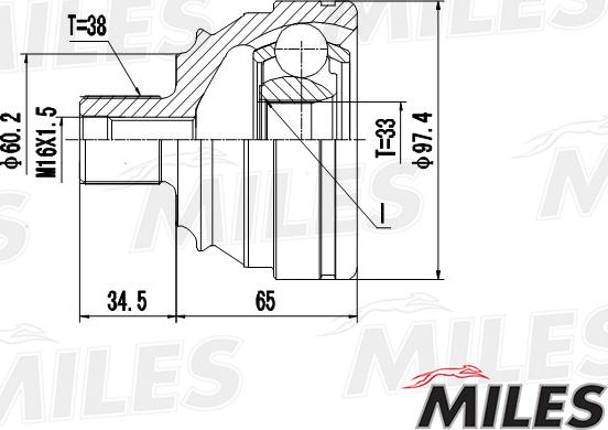 Miles GA20526 - Шарнірний комплект, ШРУС, приводний вал autocars.com.ua