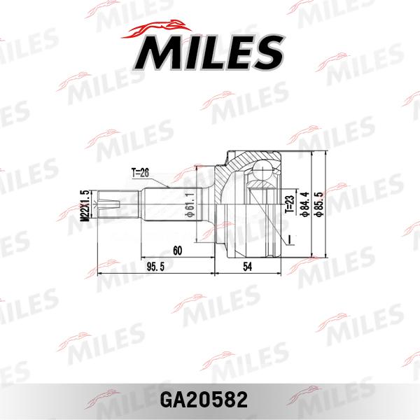 Miles GA20582 - Шарнир, ШРУС, приводной вал avtokuzovplus.com.ua