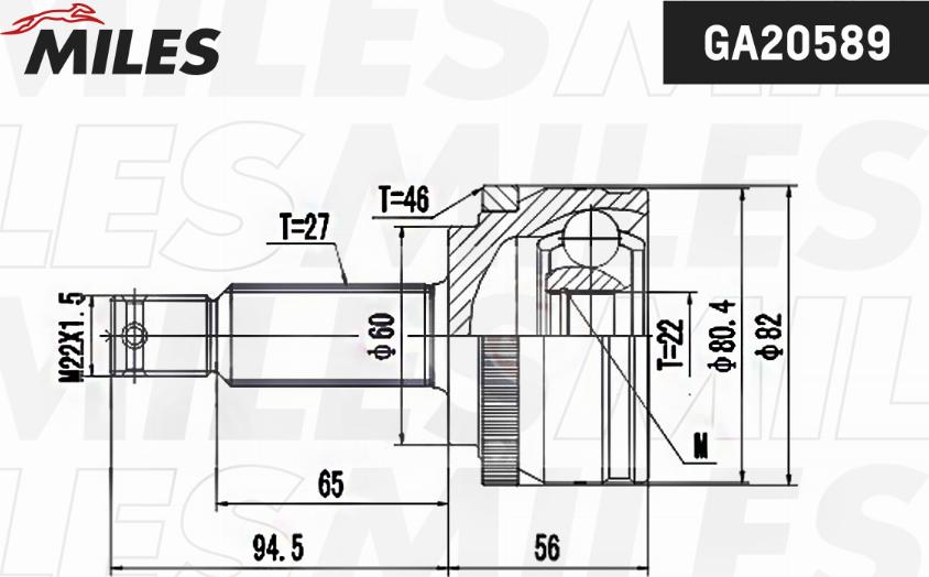 Miles GA20589 - Шарнір, ШРУС, приводний вал autocars.com.ua