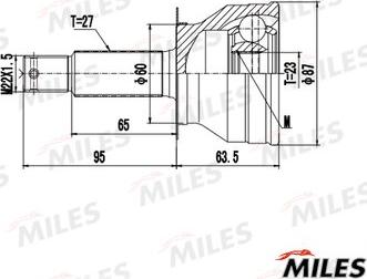 Miles GA20679 - Шарнірний комплект, ШРУС, приводний вал autocars.com.ua