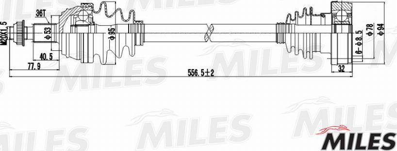 Miles GC01003 - Приводной вал avtokuzovplus.com.ua