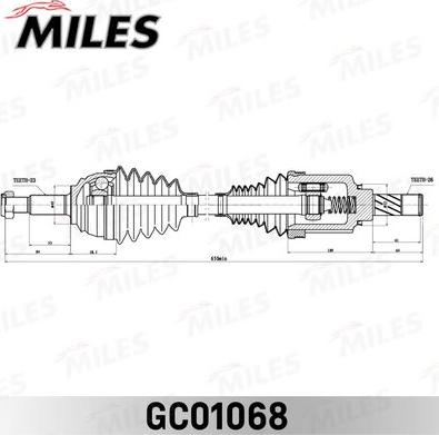 Miles GC01068 - Приводной вал avtokuzovplus.com.ua