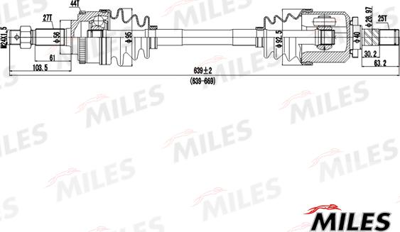 Miles GC01080 - Приводний вал autocars.com.ua