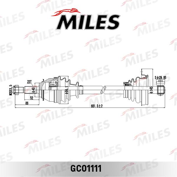 Miles GC01111 - Приводний вал autocars.com.ua