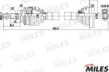 Miles GC01123 - Приводной вал avtokuzovplus.com.ua