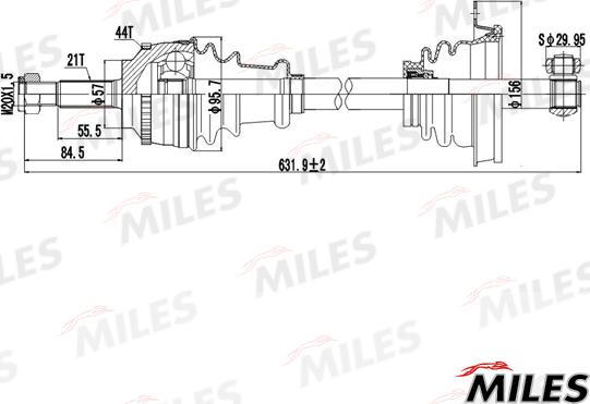 Miles GC01167 - Приводной вал avtokuzovplus.com.ua