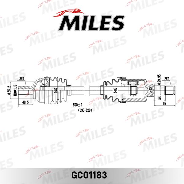 Miles GC01183 - Приводной вал avtokuzovplus.com.ua