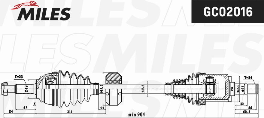 Miles GC02016 - Приводной вал avtokuzovplus.com.ua