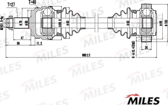 Miles GC02024 - Приводний вал autocars.com.ua