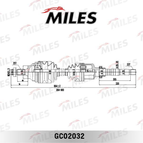 Miles GC02032 - Приводной вал avtokuzovplus.com.ua