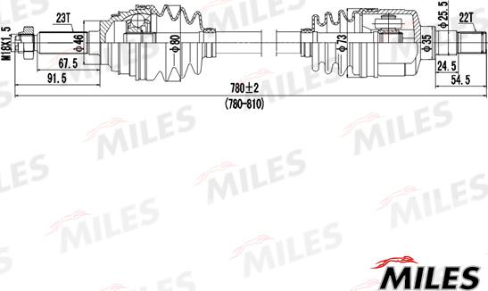 Miles GC02048 - Приводний вал autocars.com.ua