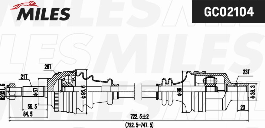 Miles GC02104 - Приводной вал avtokuzovplus.com.ua