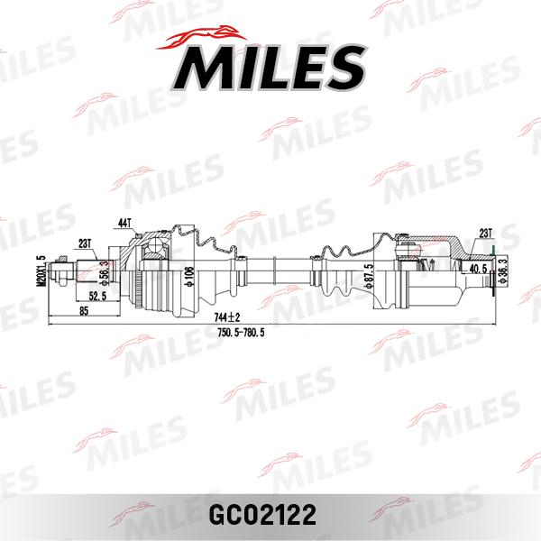 Miles GC02122 - Приводной вал avtokuzovplus.com.ua