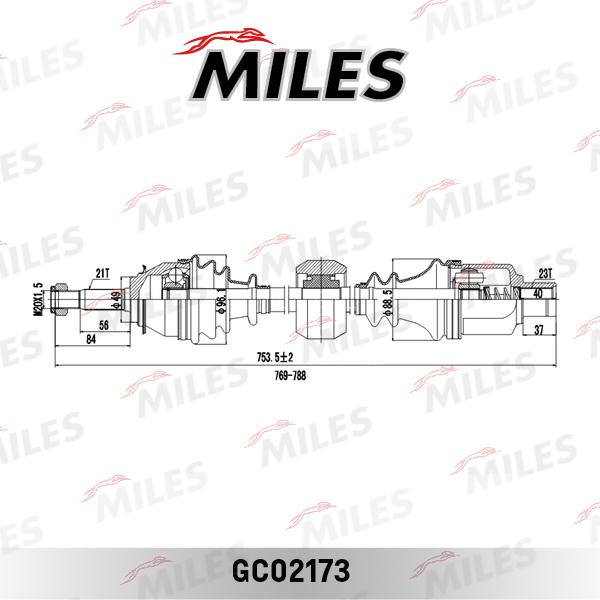 Miles GC02173 - Приводной вал avtokuzovplus.com.ua