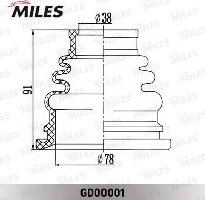 Miles GD00001 - Пыльник, приводной вал avtokuzovplus.com.ua