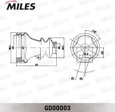 Miles GD00003 - Пыльник, приводной вал avtokuzovplus.com.ua