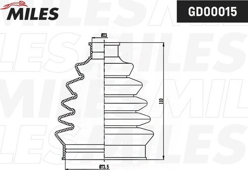 Miles GD00015 - Пильник, приводний вал autocars.com.ua