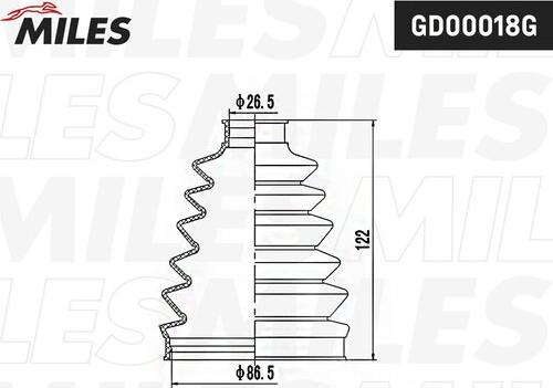 Miles GD00018G - Пыльник, приводной вал avtokuzovplus.com.ua