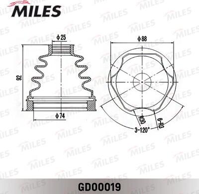 Miles GD00019 - Пыльник, приводной вал avtokuzovplus.com.ua