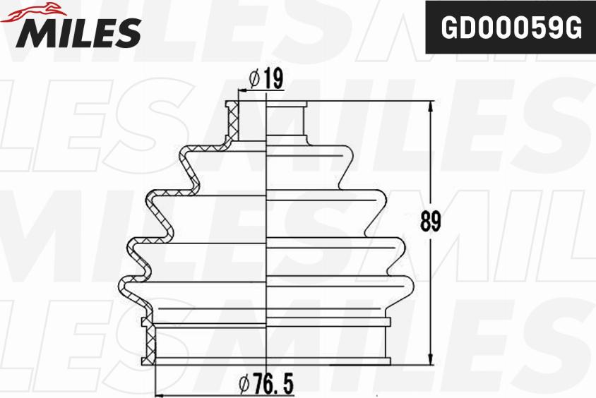 Miles GD00059G - Пыльник, приводной вал avtokuzovplus.com.ua