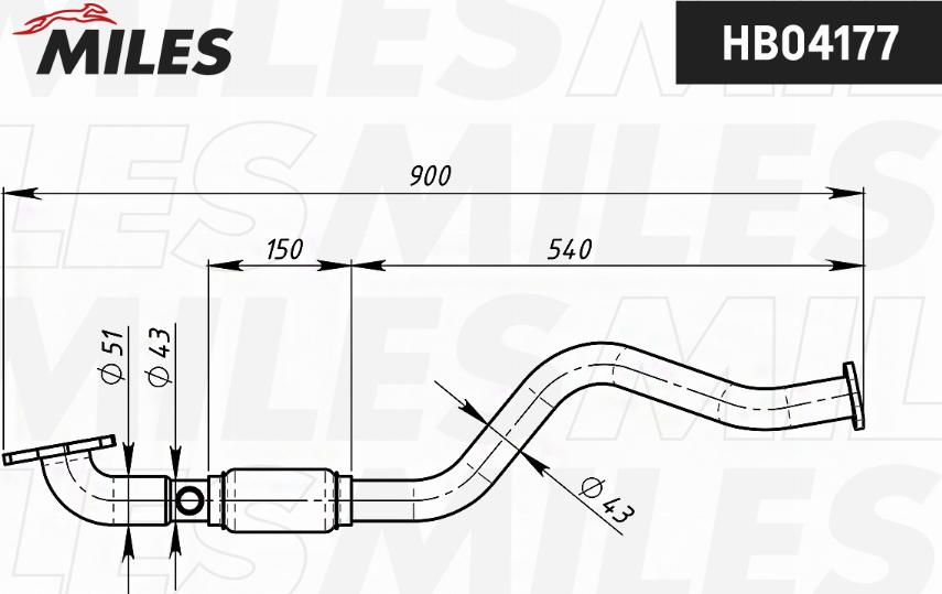 Miles HB04177 - Труба вихлопного газу autocars.com.ua