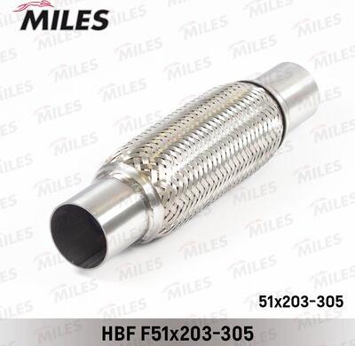 Miles HBFF51X203-305 - Труба гофрированная с патрубками и внутр. металлорукавом 51X203-305 autodnr.net