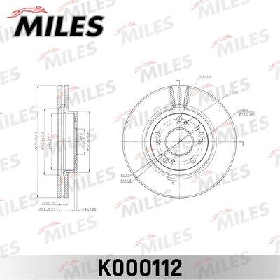 Miles K000112 - Тормозной диск avtokuzovplus.com.ua