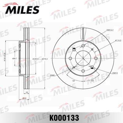 Miles K000133 - Гальмівний диск autocars.com.ua