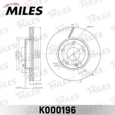 Miles K000196 - Тормозной диск avtokuzovplus.com.ua