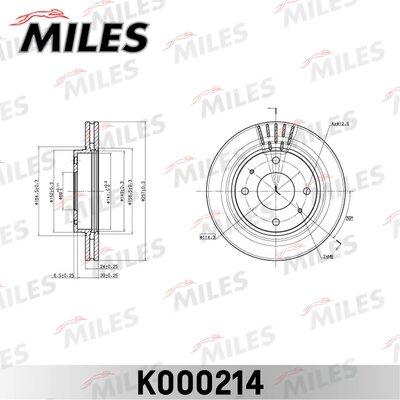 Miles K000214 - Тормозной диск avtokuzovplus.com.ua