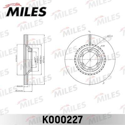 Miles K000227 - Тормозной диск avtokuzovplus.com.ua