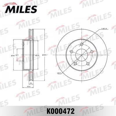 Miles K000472 - Гальмівний диск autocars.com.ua