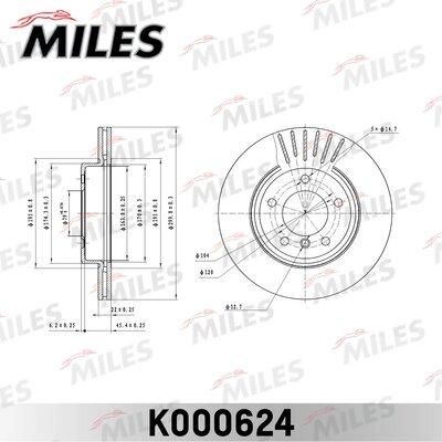 Miles K000624 - Гальмівний диск autocars.com.ua