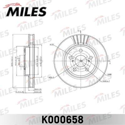 Miles K000658 - Тормозной диск avtokuzovplus.com.ua