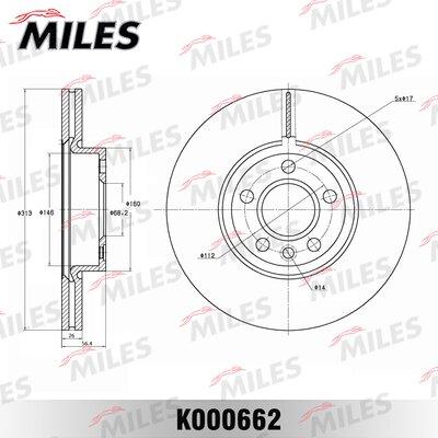 Miles K000662 - Тормозной диск avtokuzovplus.com.ua