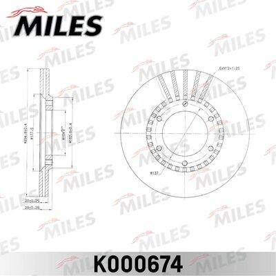 Miles K000674 - Тормозной диск avtokuzovplus.com.ua