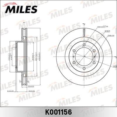 Miles K001156 - Гальмівний диск autocars.com.ua