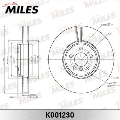 Miles K001230 - Гальмівний диск autocars.com.ua