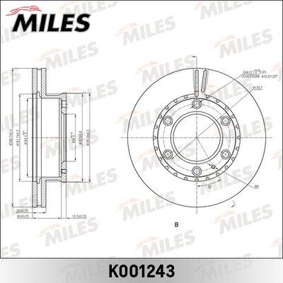 Miles K001243 - Гальмівний диск autocars.com.ua