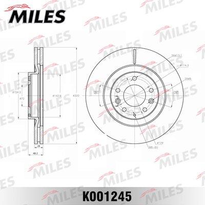 Miles K001245 - Гальмівний диск autocars.com.ua