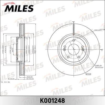 Miles K001248 - Тормозной диск avtokuzovplus.com.ua