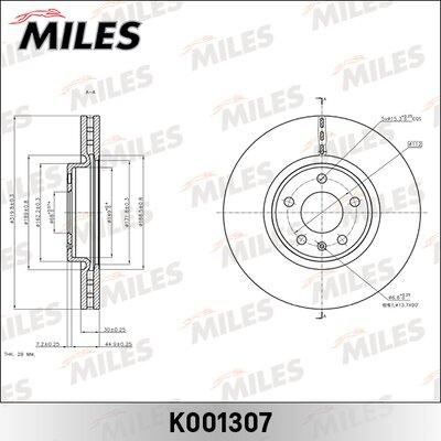 Miles K001307 - Гальмівний диск autocars.com.ua